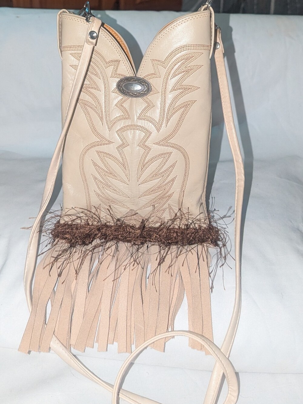 Nocona Vintage Western Crossbody Bag Resclyed Cowboy Boots.